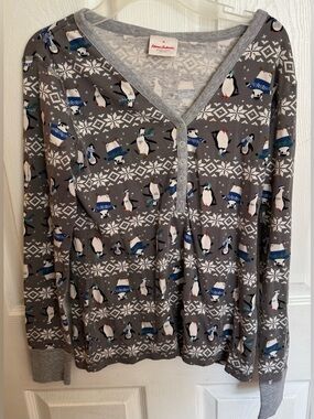 Hanna Andersson Penguin and Snowflake Pajama Top Medium